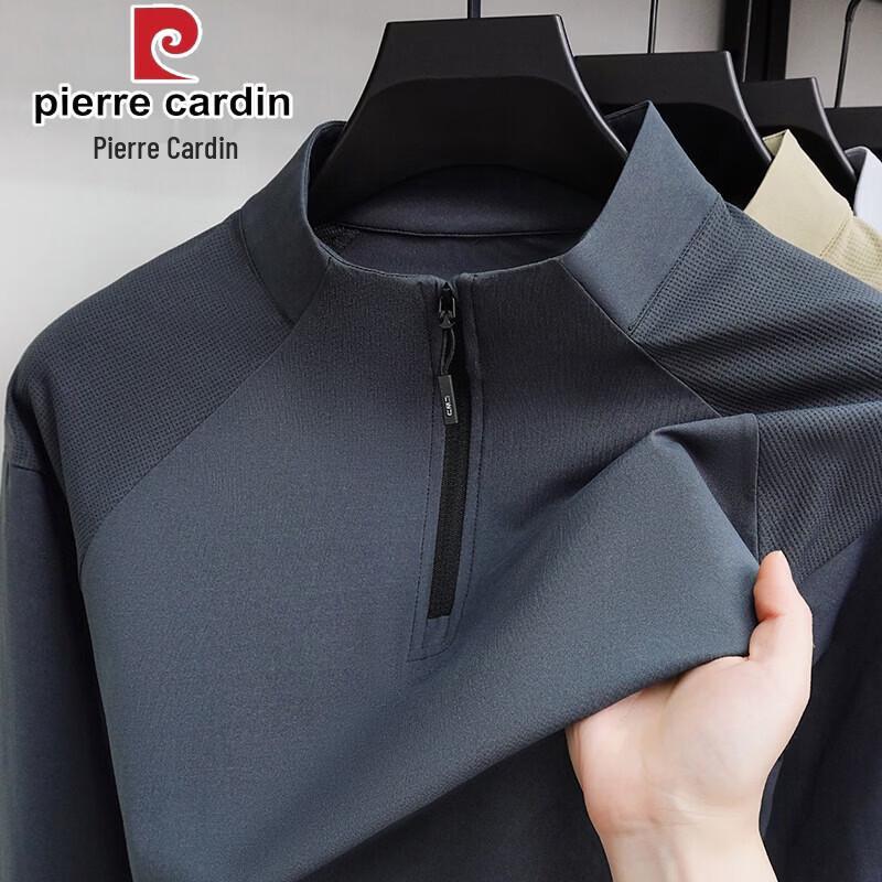 

Pierre Cardin Men s Half-Zip Stand Collar Long Sleeve T-Shirt L
