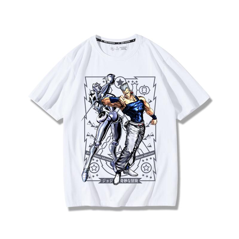 JoJo's Bizarre Adventure anime potlač postáv letné pánske 100% bavlnené tričko vonkajšie ležérne pohodlné trendové streetwear