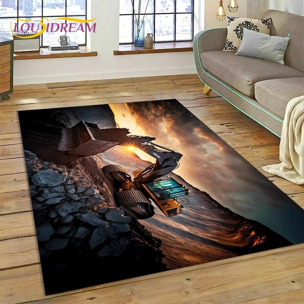 Retro Tractor Car 3D Truck Rug Carpet for Living Room Bedroom Home Decor,Floor Mat Non-slip Decoration for Sofa Doormat Kid Gift