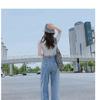 Adjustable High Waist Wide Leg Denim Jeans for Women - Straight, Loose, Floor-Length, Summer 2025.