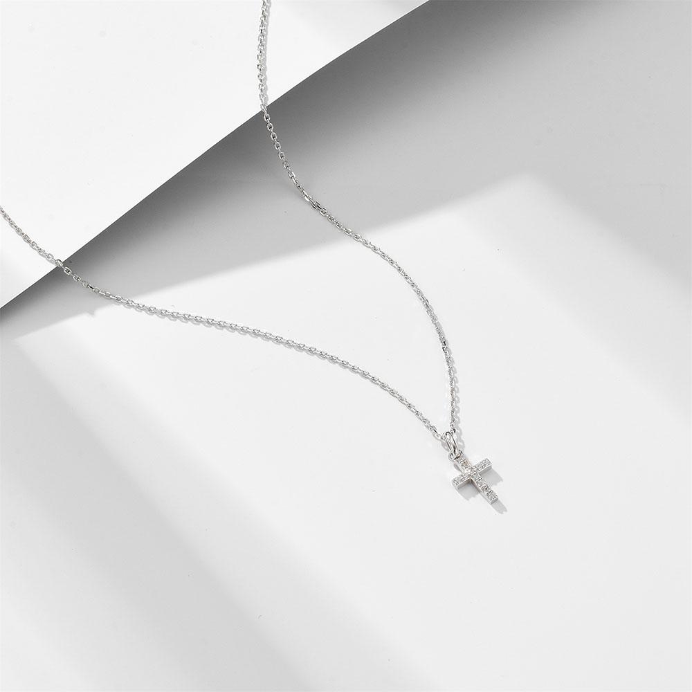 Delicate Cross 925 Sterling Silver Pendant Necklace Adjustable 45cm