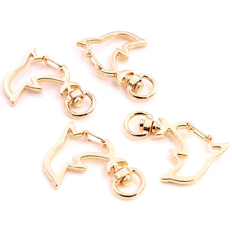 10pcs Cat Heart Snap Hook Trigger Clips Buckles For Keychain Lobster Lobster Clasp Hooks for Key Ring Clasp Jewelry Supplies