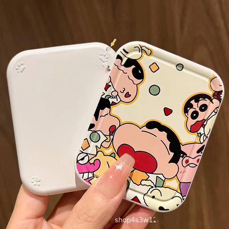 Anime Crayon Shin Chan Handheld Mirror Foldable Mirror Comb Makeup Cute Portable Holiday Girls Cosmetic Mirror Christmas Gifts