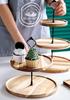 3-Tier Acacia Wood Afternoon Tea Stand with Compote and Dessert Plate for Cake Display, Perfect for Weddings, Birthdays, and Afternoon Tea Parties