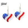 Exquisite Earrings USA Flag for Women Patriotic Red White Blue