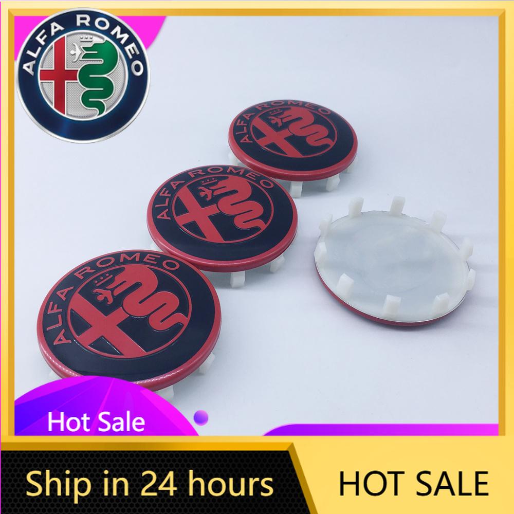 Car Stickers For Alfa Romeo 4pcs 60MM 10pin GTAM 159 147 166 Car Emblems Wheel Center Covers Hub Cap Stickers for Alfa Romeo Giu