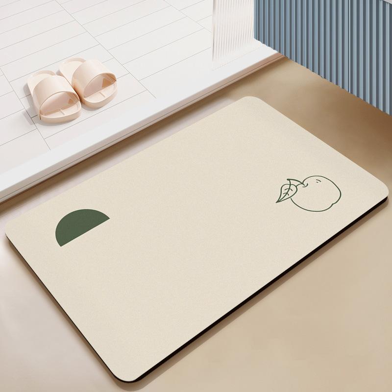 Badezimmer saugfähige Bodenmatte, Badezimmertür Fußmatte, Kieselgur schnelltrocknender Teppich rutschfest Cartoon verschleißfest