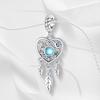 Ahthen copper Bead Charms Love and Blue Circle Dangle Charm fit Snake Chain Bracelets Necklaces for Women Jewellery Making