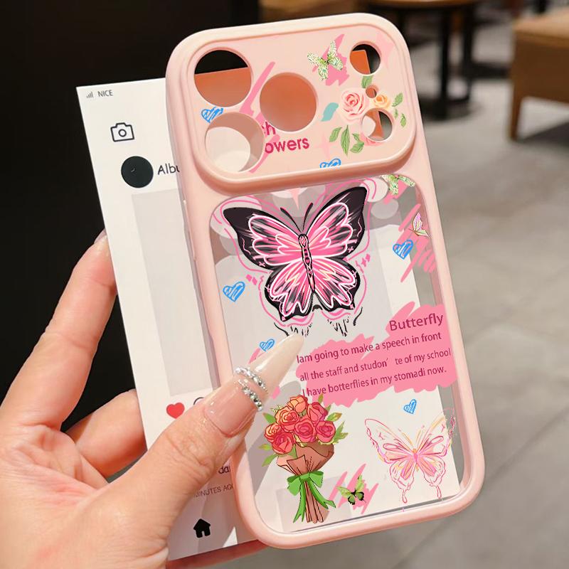Colorful Butterfly Case For iPhone 17 Pro Max For iPhone 16 15 14 13 Pro Max Luxury Hybrid TPU+PC Clear Back Hard Cover
