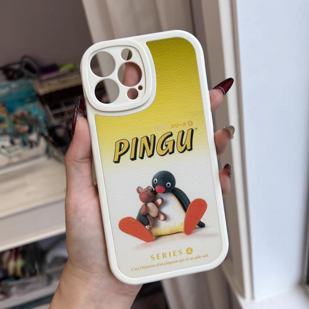 

Cartoon P-Pingu Penguin Cute Phone Case For Iphone 16 15 14 12 13 Pro Max 11 Mini Xs Puls Lambskin Silicone Cover iPhone13