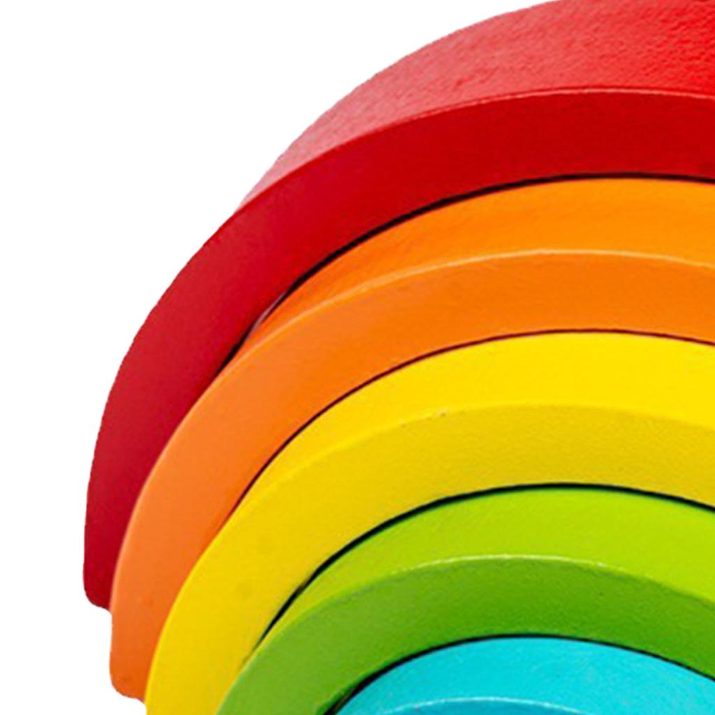 Wooden Stacker Blocks Puzzles Large Arch Shape Colorful Educational Stacking Toy for Toddlers Type