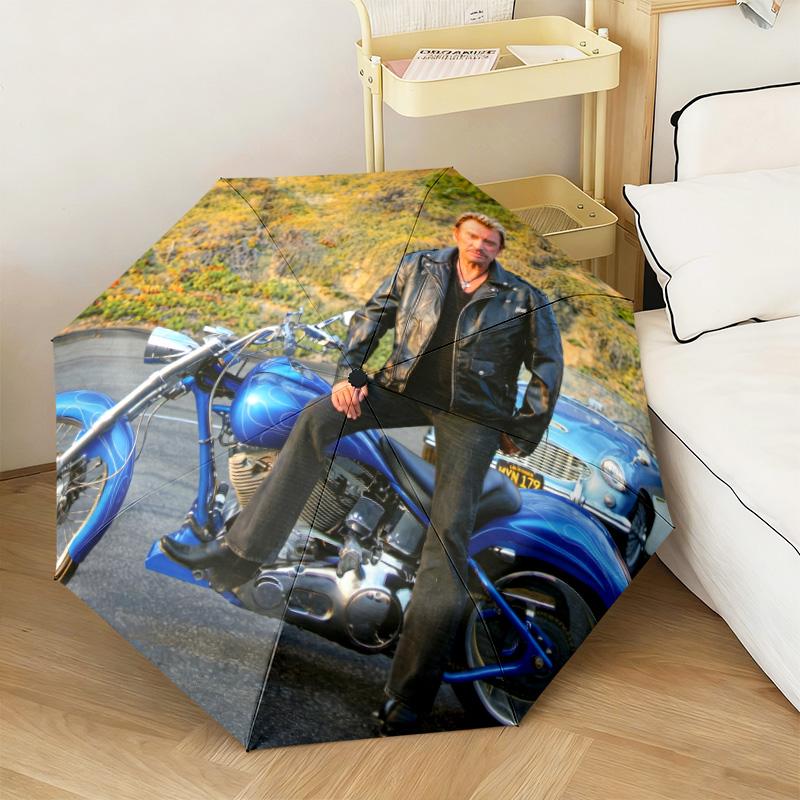 French legendary rock singer and actor Johnny Hallyday umbrella is suitable for all seasons, including home travel and outdoor activities Y9