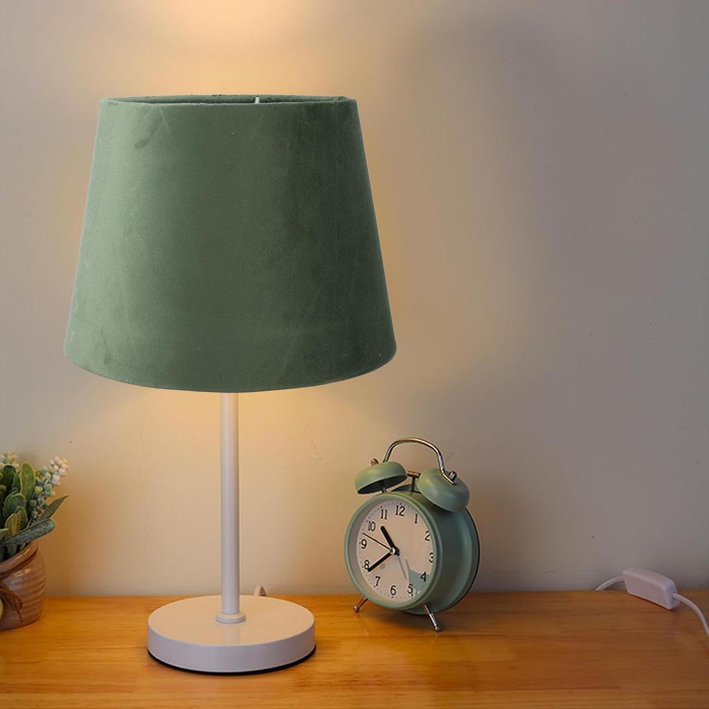 Small Lamp Shade Fabric Lampshade for Table Floor Light E27 E14 Dual Use Hand Crafted Conical Lamp Shade Army Green