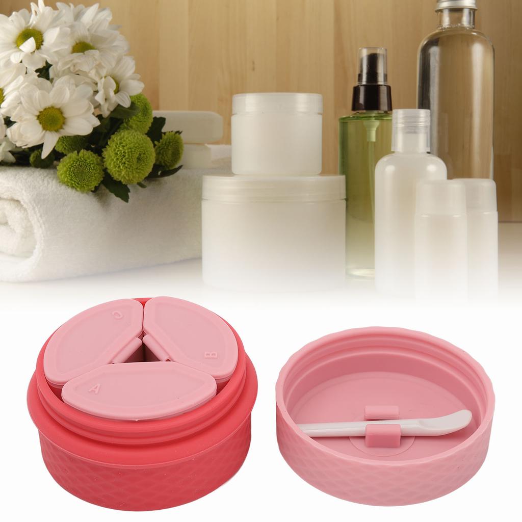 Silicone Cream Jars Portable Pink Refillable Silicone Makeup Containers Set for Travel