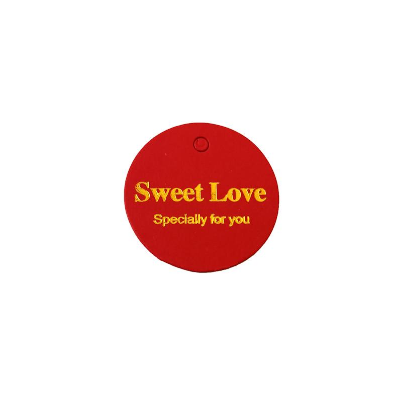 English Hot Stamping Hangtag: 'My Family Has a Happy Gift' Souvenir Decoration Card