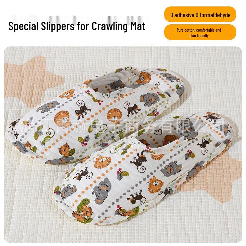 Silent Pure Cotton Closed-Toe Slippers: Washable, Four Seasons, Slip-Resistant Cloth Bottom for Couples