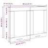 Lyon Wall Mounted Glass Cabinet In Artisan Oak Finish 80 X 31 X 60 Cm Engineered Wood
