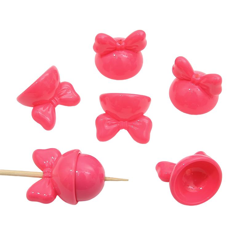 4 bucăți 20 mm mărgele acrilice cu fundă de iepure pentru colier breloc DIY bijuterii artizanale