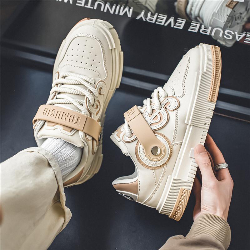 2025 New Men's Designer Skateboard Sneakers Spring Fashion Beige Mens Platform Shoes Hip Hop Sneakers Men Casual Sports Shoes
