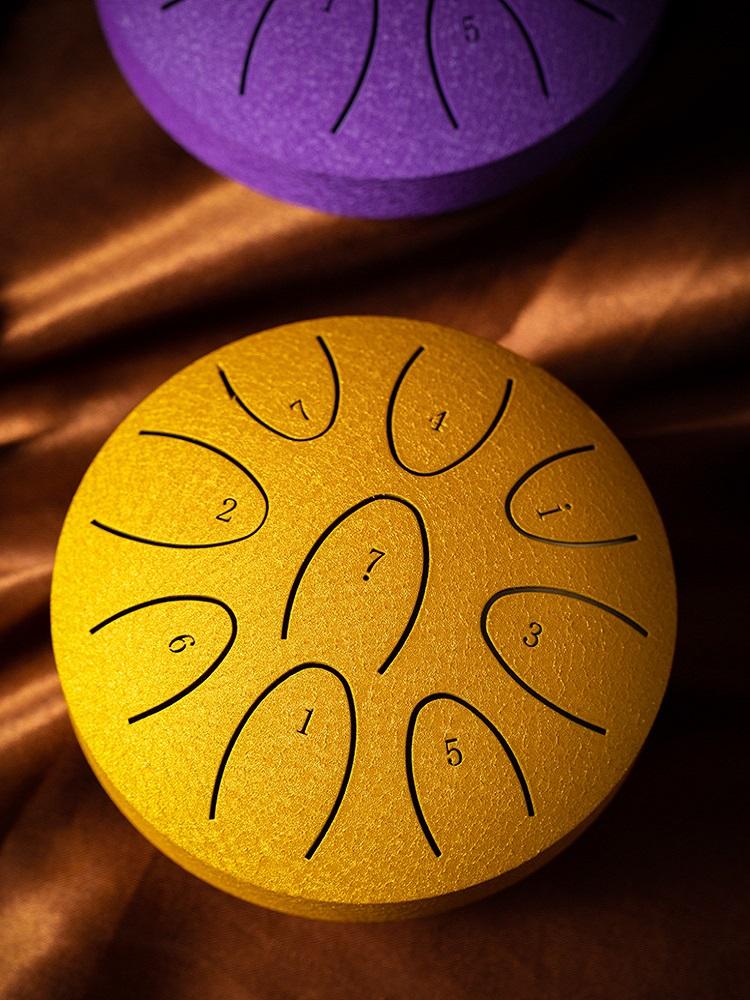 4 Inches Steel Tongue Drum 9-Note Ethereal Drum with Drum Mallet Outdoor Chakra Drum for Yoga Musical Meditation