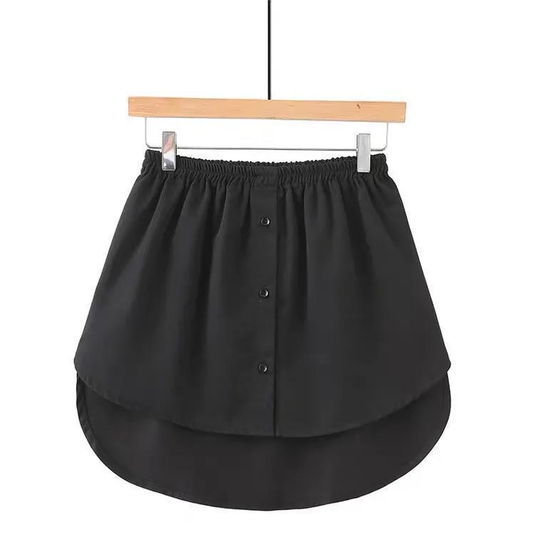 Korean Style Women's Shirt Hem Sweatshirt with A-Line Midi Skirt
