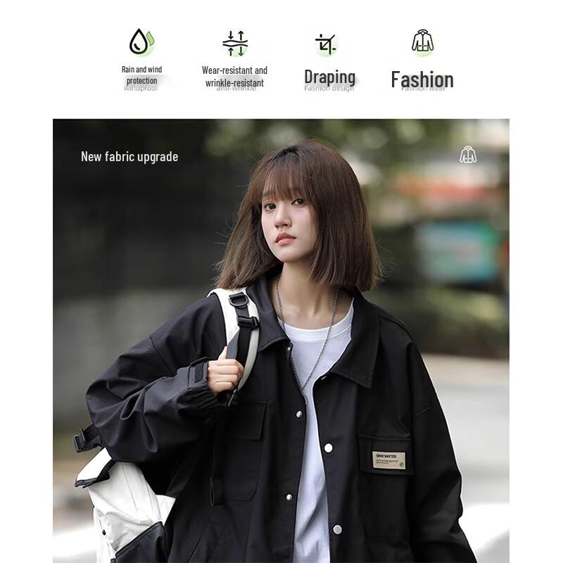 WASSUP AMAZING Women's Retro Loose Fit Workwear Jacket