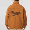 Puma Color Block Pocket Letter Logo Patch Retro Sports Jacket Unisex Jacket Brown 539750-74