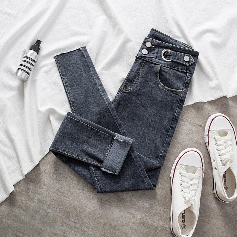 

Women s High Waist Stretch Black Skinny Jeans with Raw Hem Small