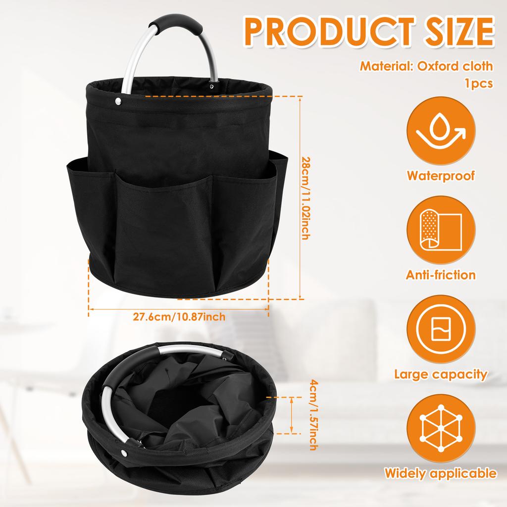 17L Large Storage Organiser Bag Folding Basket Picnic Tote Outdoor Cleaning Caddy with Handle Tool Bag Cleaning Supplies Tool