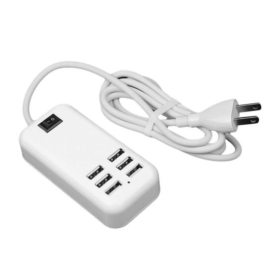 Portable 6 USB Port Hub Phone Charging Station Power Strip with On/Off Switch