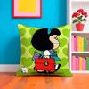 Federa Cuscino Cartone Animato M-Mafalda Tessuto Peluche Morbido Stampa Fronte/Retro Calda per Divano Regalo Invernale per la Casa Copricuscino