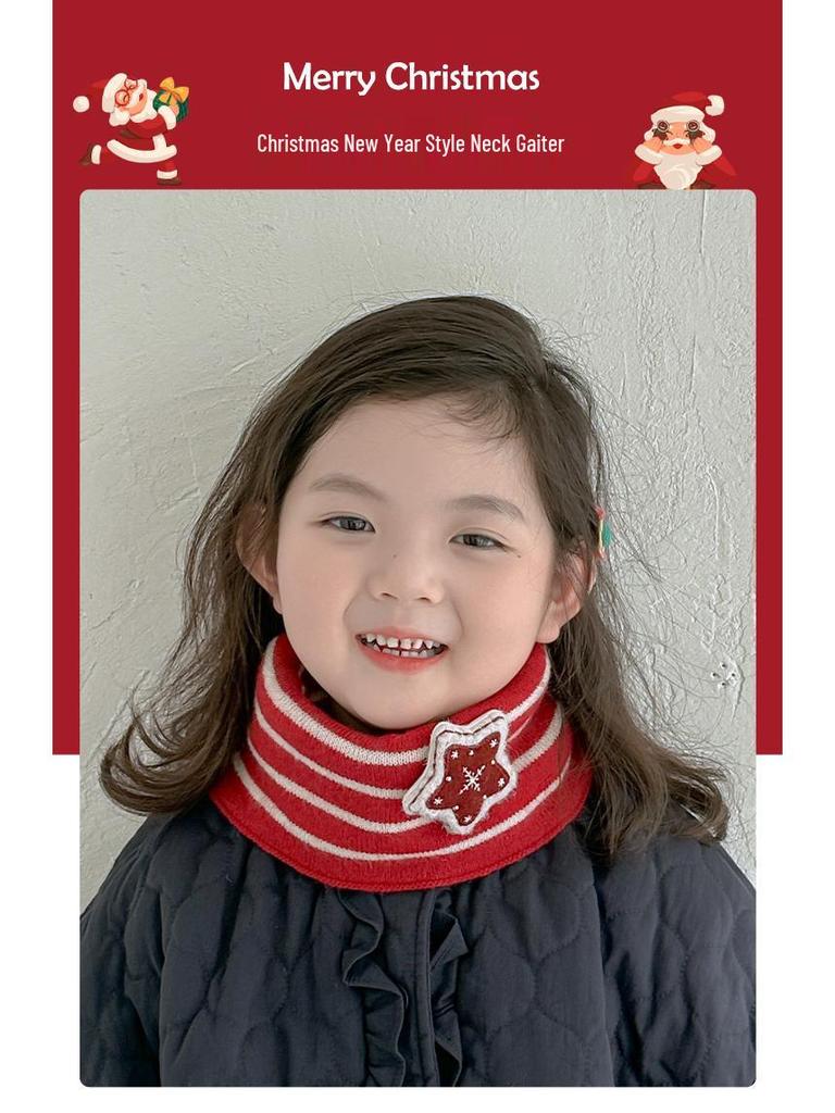 Children's 2025 Winter Red Scarf: Warm, Windproof Neck Gaiter for Girls - Cute and Protective