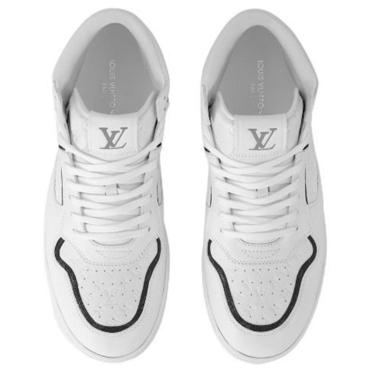 Louis Vuitton Stadium Mid Top Skateboard Shoes Women's White 1ADCPI