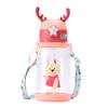 Kids' Cartoon Straw Water Bottle with Strap