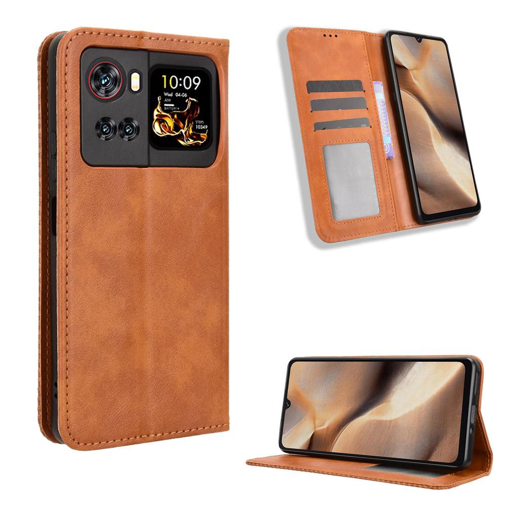 

Флип-чехол для Cubot X100 из искусственной кожи, защита всего корпуса [блокировка RFID], чехлы для телефона, обложка-кошелек for Cubot X100 коричневый