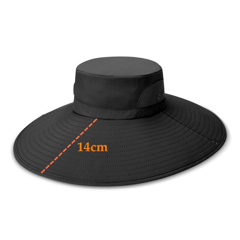 62cm Męski Kapelusz Outdoorowy Letni Kapelusz Wędkarski Turystyczny Jeździecki Duże Rondo Ochrona przed Słońcem Anty-UV Oddychający Wodoodporny Kapelusz Wiaderkowy