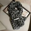 Autumn Winter Leopard Print Long Scarf for Women Girls Winter Warm Cashmere Scarf Korean Fashion Casual Thickened Niche Shawl