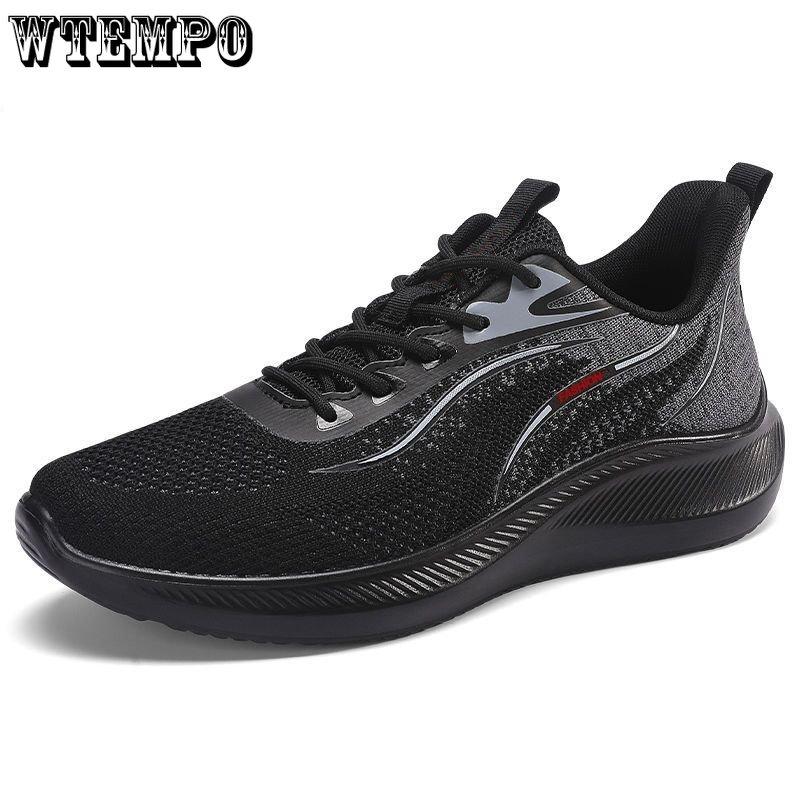 WTEMPO Pánské letní tenisky se vzduchovým polštářem venkovní prodyšná síťovaná sportovní obuv protiskluzová tlustá spodní část měkké dno basketbalová obuv pro volný čas běžecká obuv