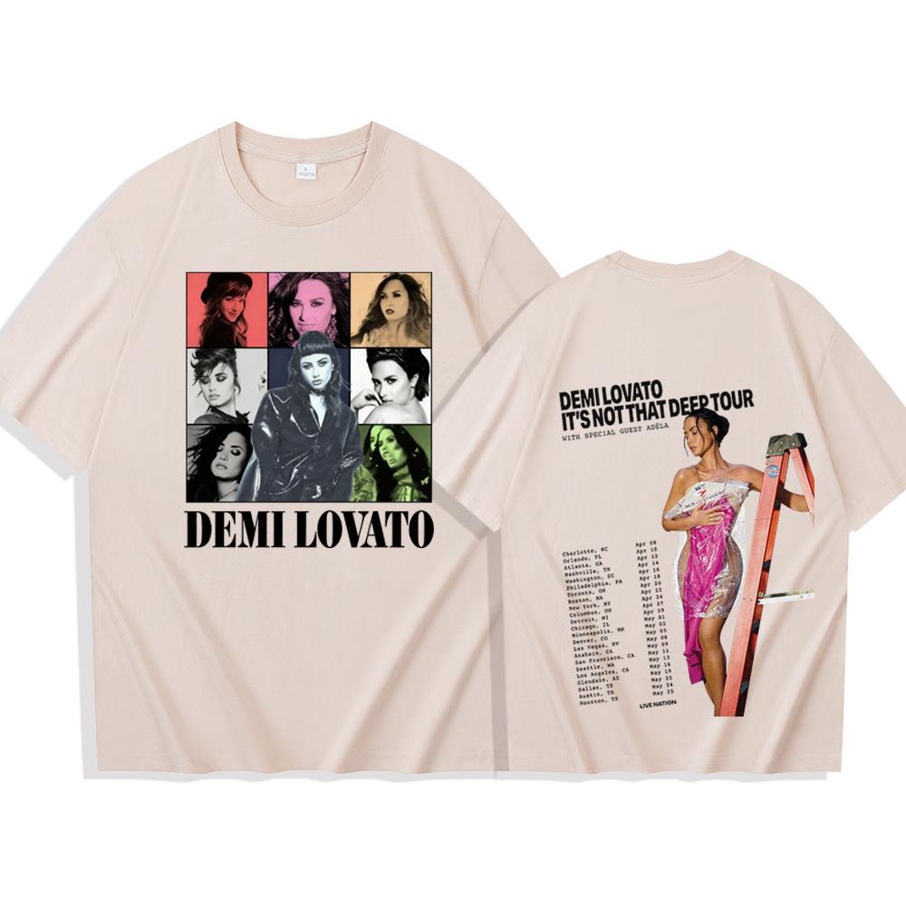 

Demi Lovato It s Not That Deep Tour T-shirt Summer Unisex Women Harajuku Cotton Short Sleeve O-neck Casual Shirt Gift 3XL