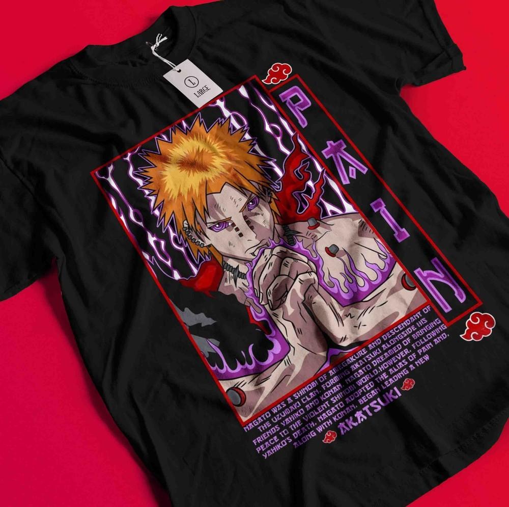 

Pain Tshirt Itachi T-Shirt Kisame Shirt Madara Kakashi Naruto Anime Akatsuki Tee BB278 4XL