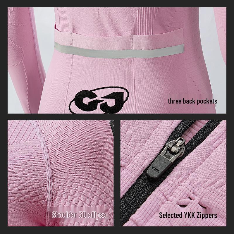 Ciepły strój do jazdy na rowerze i biegania – Odprowadzający pot, szybkoschnący, z długim rękawem na jesień/zimę do fitnessu na świeżym powietrzu