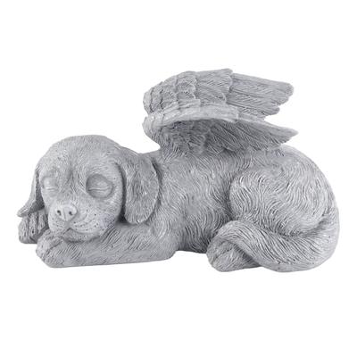 Statua Commemorativa per Animali Domestici Resina Angelo Addormentato Scultura da Giardino per Memoriale Animale Domestico Ornamento Lapide