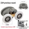 Shower Room Double Wheel Sliding Door Roller Set for Arc Glass Doors