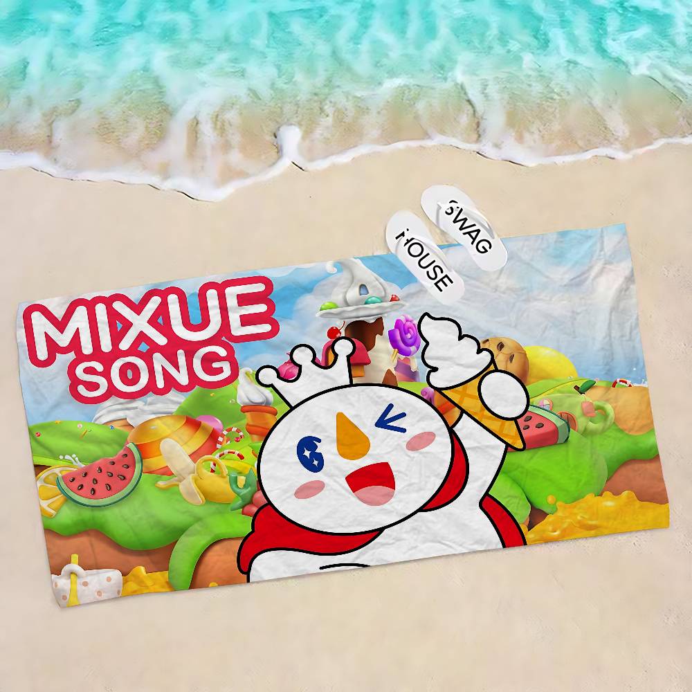 Cute M-Mixues Ice Cream & Tea Logo Big Microfiber Beach Towels Quick Dry Towel Sand Beach Towels Pool Towel for Travel Yoga