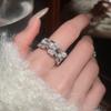 Cold wind zircon pearl opening ring Korean elegant temperament versatile index finger ring light luxury high-end jewelry women