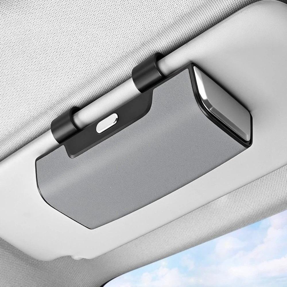 PU Leather Sun Visor Glasses Holder Glasses Protection Storage Box  Can Store AI Glasses