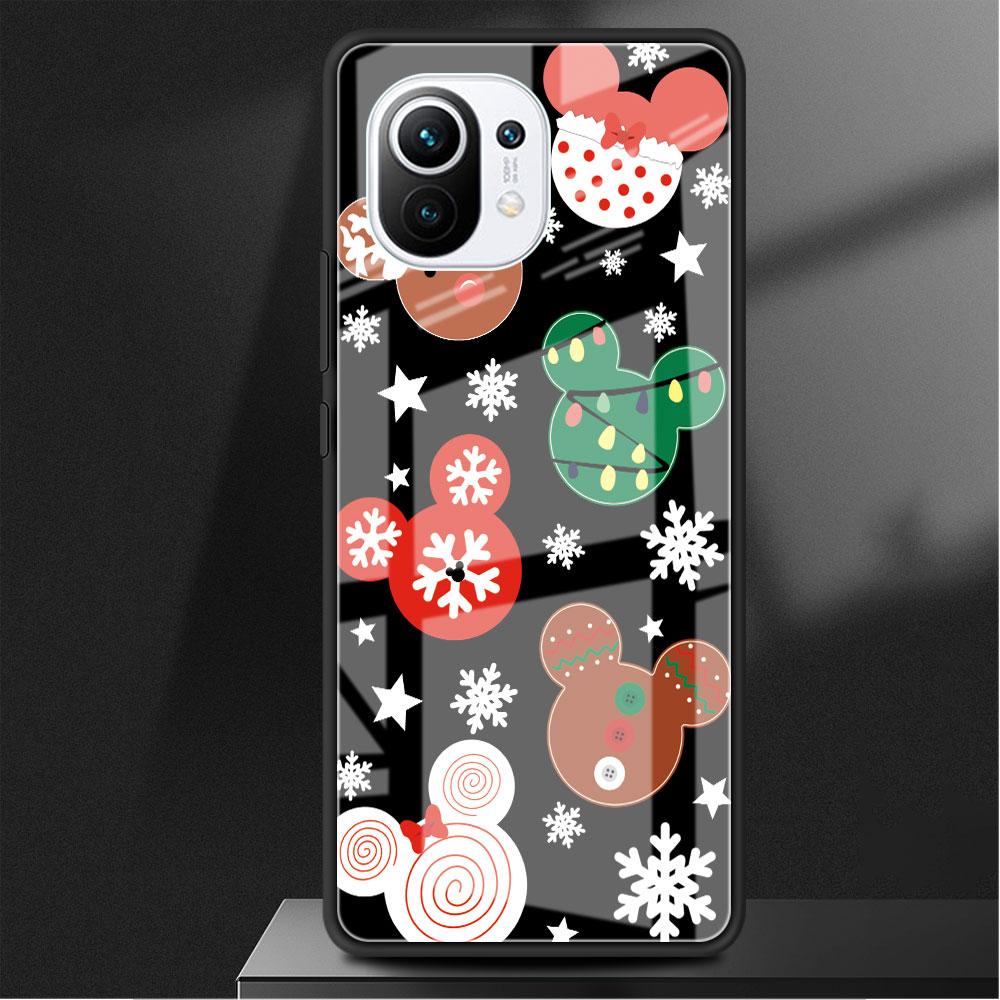 Snowman Christmas Glass Case For Xiaomi Poco X3 NFC 11 Lite 11T F3 M3 For Redmi Note 11 10 9 8 Pro 10S 9S 9A 9C Phone Cover