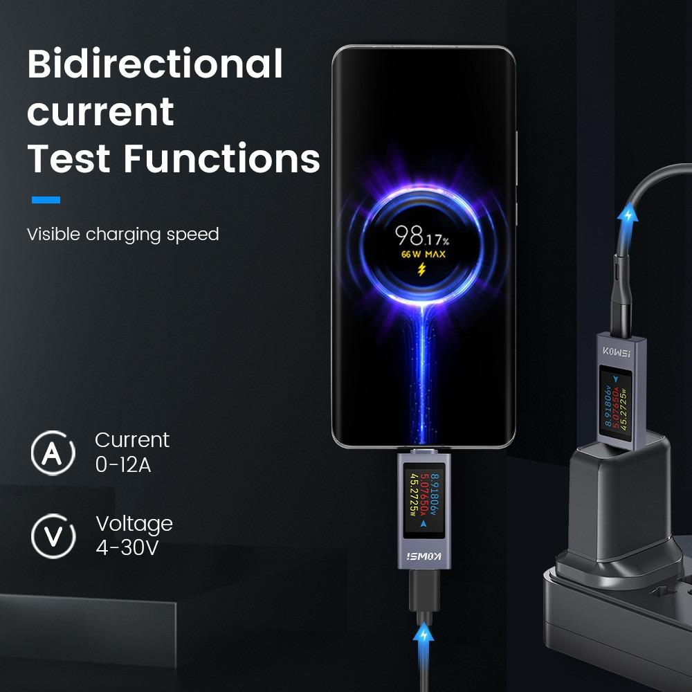 Type-C Power Meter Tester KWS-2303C Cell Phone Charging Test New Current and Voltage Monitor