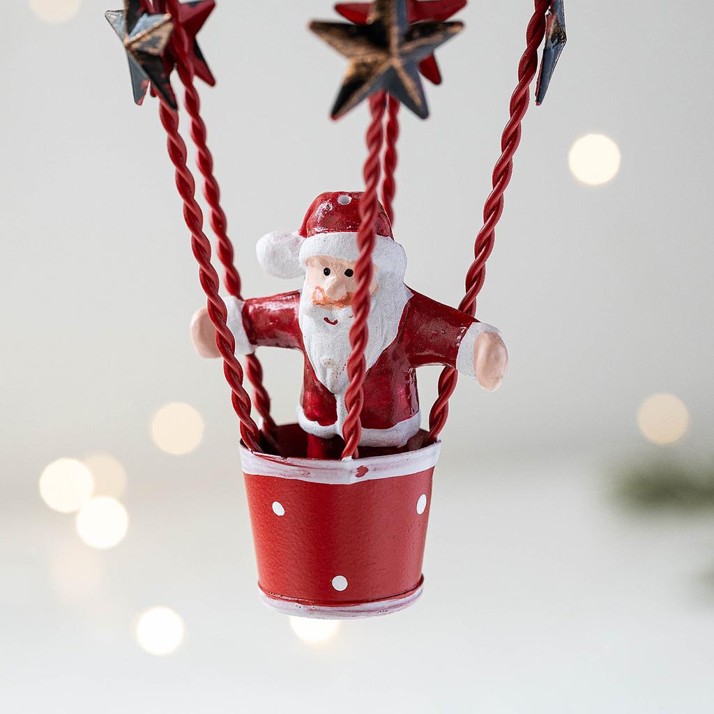 Iron Parachute Santa Claus Reindeer Pendant Christmas Tree Ornament Holiday Decor