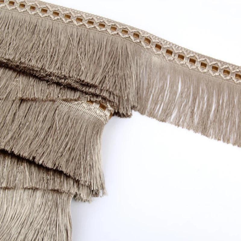 10cm Šířka Třásňové Lemování Zlatá Třásně Krajková Třásňová Páska Pro Záclonu Pohovku Polštář Stínidlo Domácí Textil DIY Šití Dekor